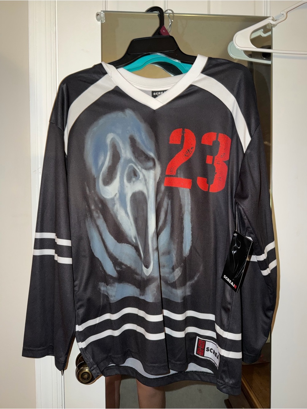 Ghostface/Scream Graphic Hockey Jersey Sweater - Size small